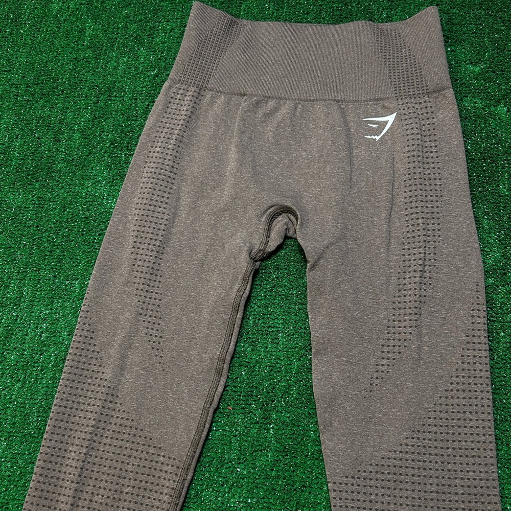 Gymshark Vital Seamless High Waisted Leggings Espresso Marl XS B1A2B-NBBW - Picture 9 of 11